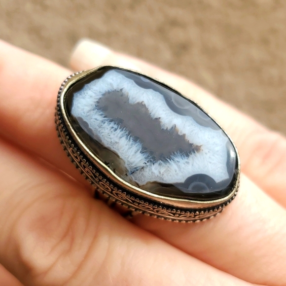New Solar Agate 925 Silver Statement Ring. - Picture 2 of 14